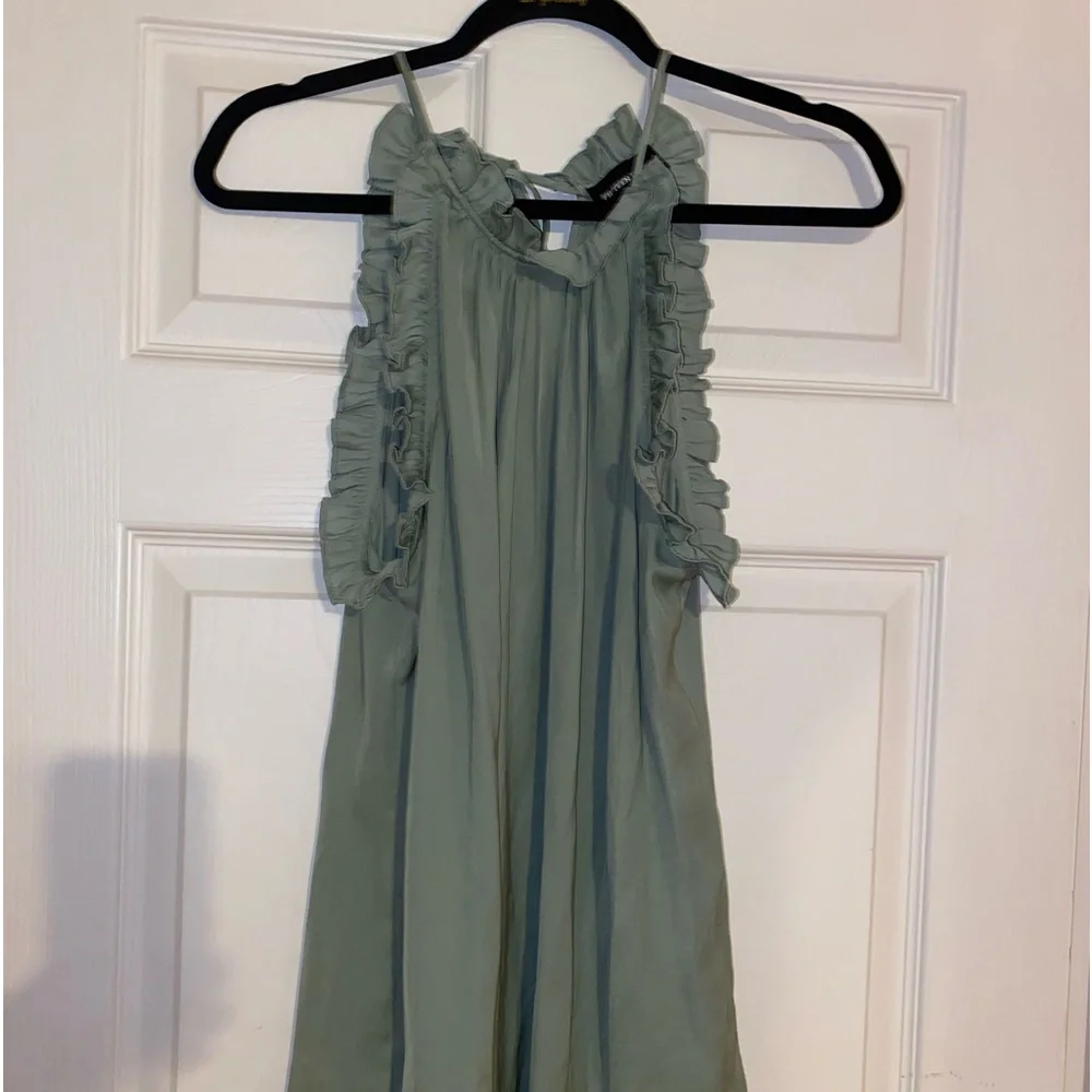 Sage green blouse with tie back - Picture 1 of 3